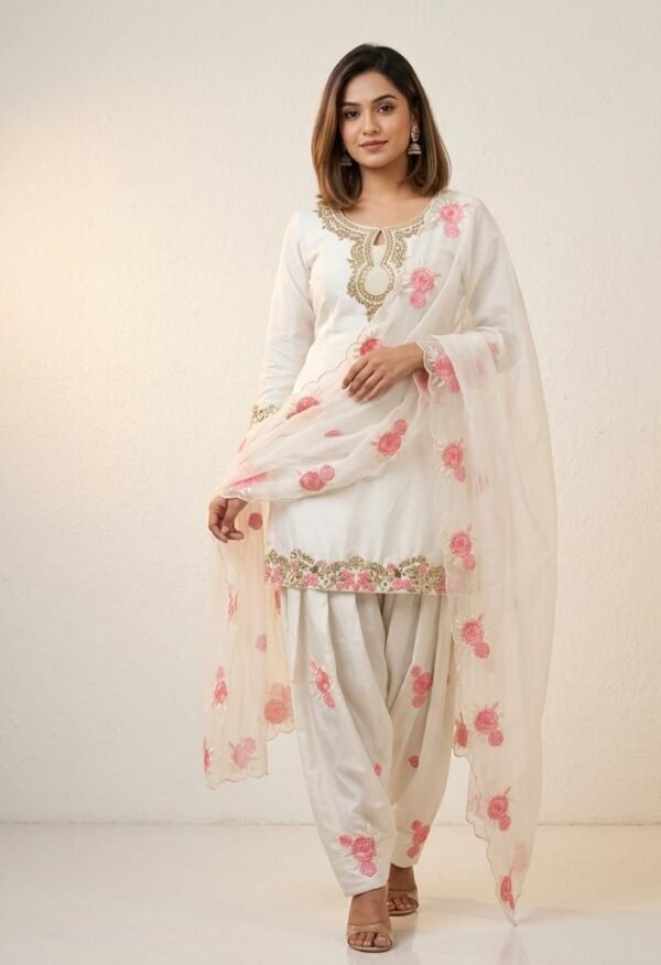 Premium WHITE FARSHI Salwar Suit Set