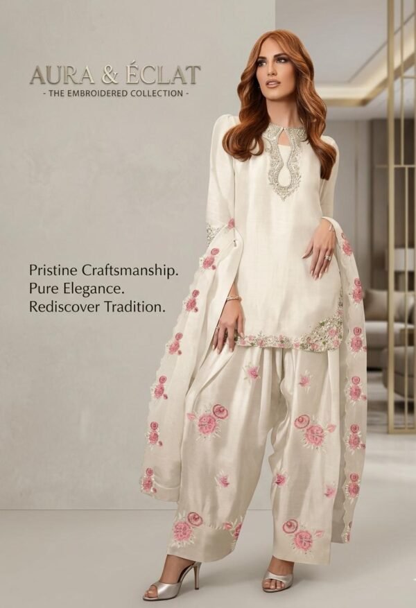 Premium WHITE FARSHI Salwar Suit Set