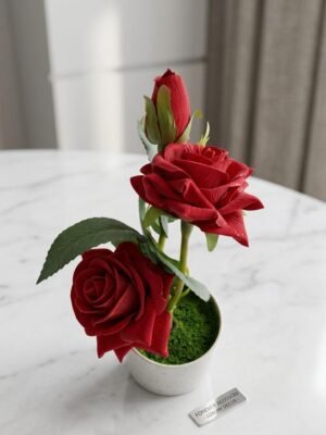 Forever Blossom Luxury Red Rose POT