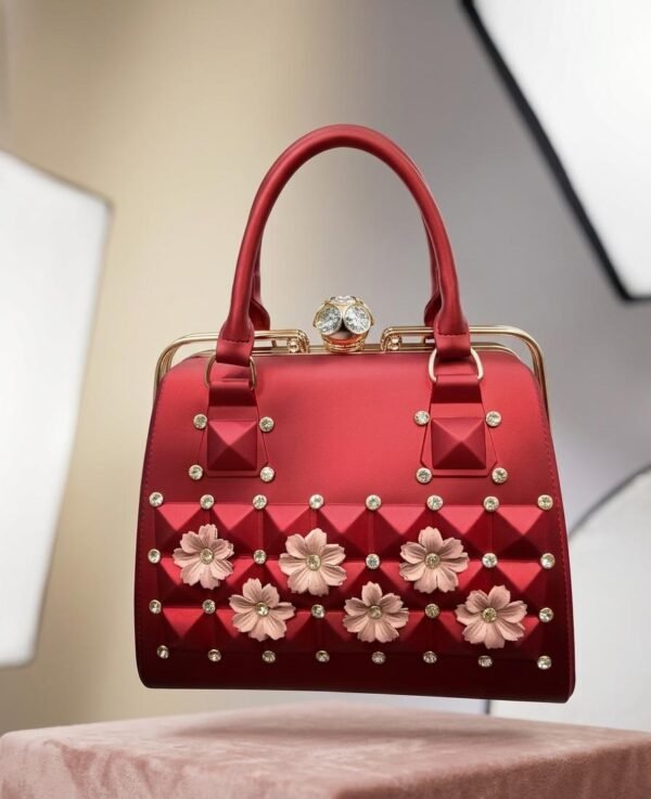 maroon bridal jelly handbag
