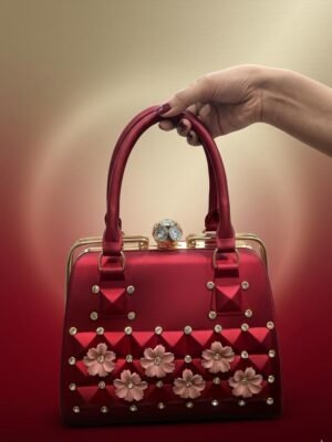 maroon bridal jelly handbag