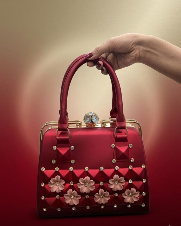 maroon bridal jelly handbag