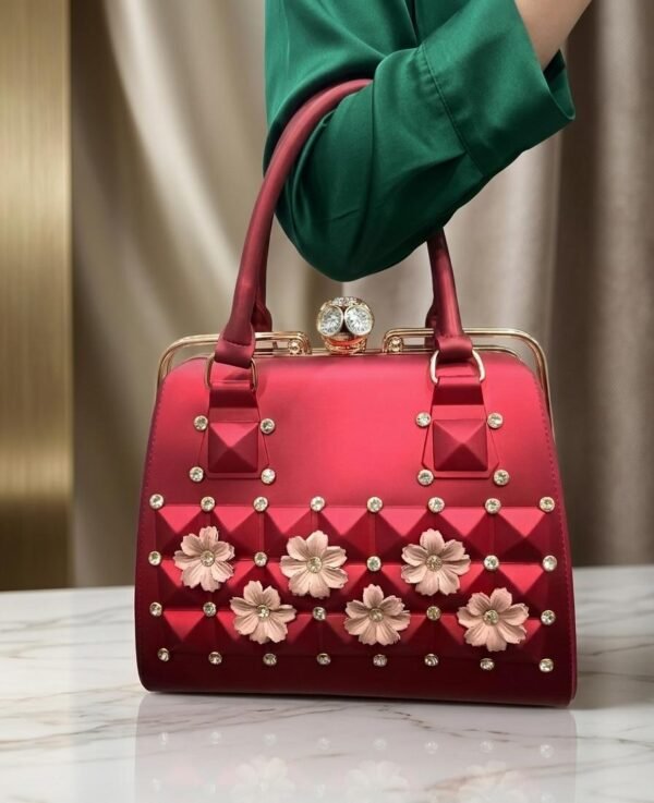 maroon bridal jelly handbag