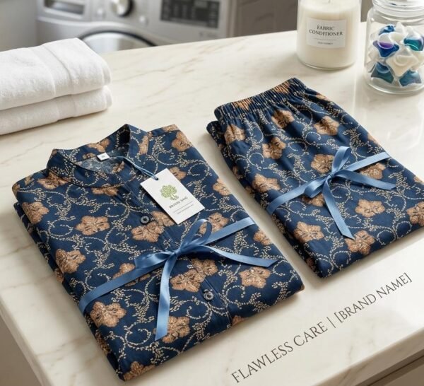 Elegant Floral Cotton Loungewear Suit Set