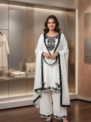 WhatsApp Image 2026-06-16 at 3.57.30 AM SAIYYARA WHITE&BLACK Salwar Suit Set