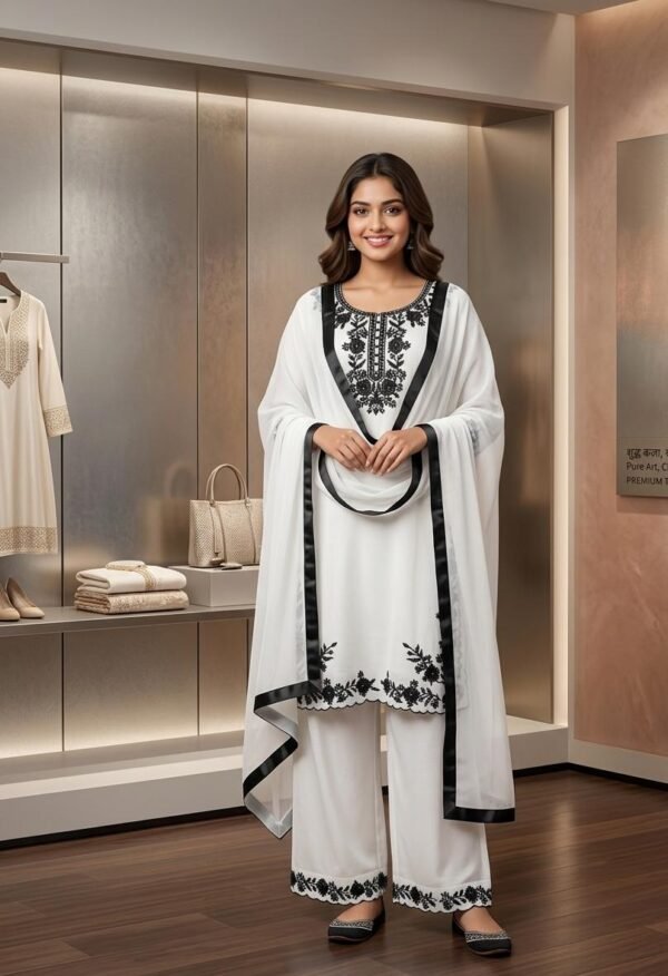 SAIYYARA WHITE&BLACK Salwar Suit Set