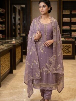 Embroidered & Organza Salwar Suit Set