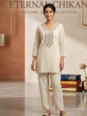 Eternal Elegance Chikankari Co-ord sute Set
