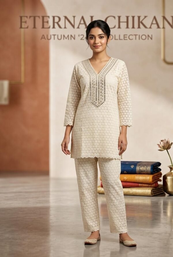 Eternal Elegance Chikankari Co-ord sute Set