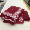 Maroon Chanderi Silk Kurta Set with Embroidered Organza Dupatta