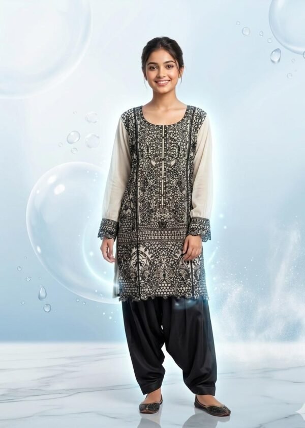 Monochrome Elegance Salwar Suit Set.