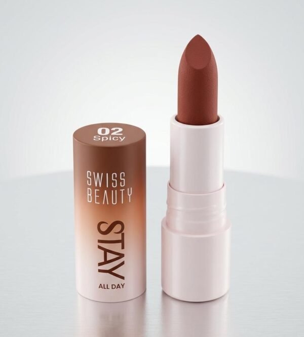 Swiss Beauty Stay All Day Lipstick – 02 spicy